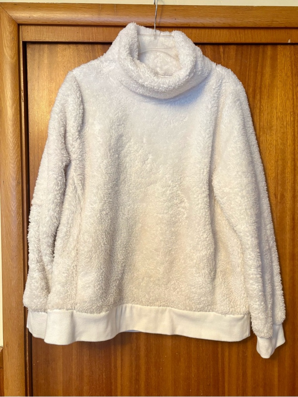 Soft and comfy white Sherpa Turtleneck Sweater